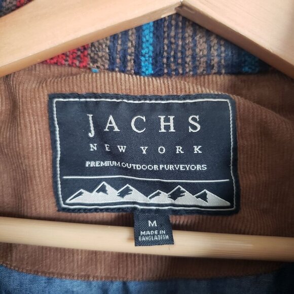 Jachs New York Southwestern Button Up Shacket Blue Striped Multi Men's M Western - Picture 2 of 12